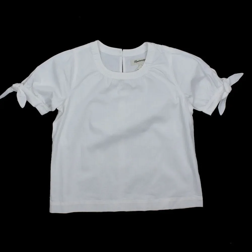 New MADEWELL Size XS Denim Tie-Cuff Shirt in Pure White - Picture 5 of 7